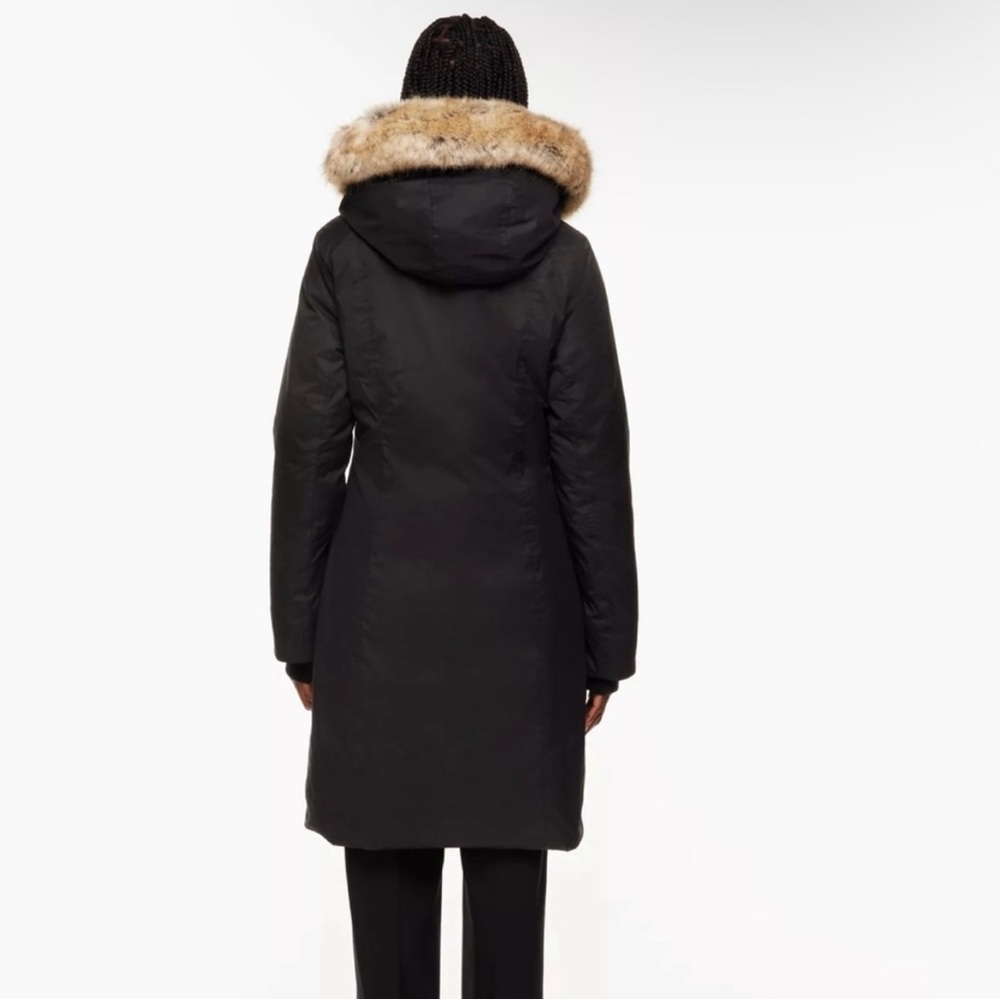 Aritzia Black Puffer Coat with Faux Fur Trim - Picture 3 of 8